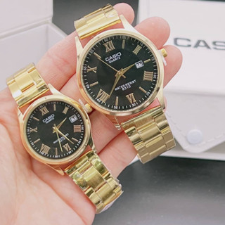 นาฬิกาคู่รัก Casio  สายสแตนเลส สไตล์เรียบหรู