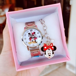 set นาฬิกา mickey ฟรีกำไรและกล่องตามรูปสินค้าพร้อมส่ง