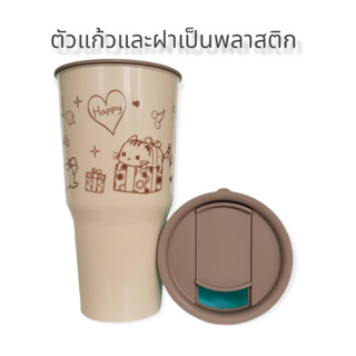 [สินค้าสมนาคุณงดจำหน่าย] แก้วน้ำ Yes It ทรงสูง พลาสติก GREENWARE รุ่น GL-9027 คละสี แก้วน้ำพลาสติก แก้วเยติพลาส