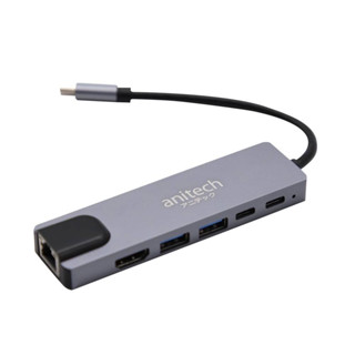 Anitech อุปกรณ์แปลงสัญญาณ (6 in 1) Type C to USB LAN HDMI รุ่น RA502