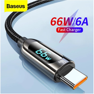 👉ราคาพิเศษ Baseus สายชาร์จเร็ว 66W สายชาร์จเคเบิ้ล + จอ LED Display Fast Charging Data Cable Type-c