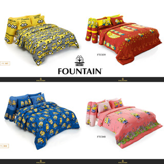 Fountain ชุดผ้าปูที่นอน 5 ฟุต OR 6 ฟุต (ไม่รวมผ้านวม) FTC-MN มินเนี่ยน ลิขสิทธิ์แท้