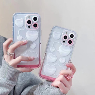 ✨ส่งของขวัญ✨เคสไอโฟน 14 Pro Max 13 12 11 เคส for เคสไอโฟน11 รูปหัวใจ พร้อมขาตั้ง พกง่ายๆ การป้องกันการตก Case