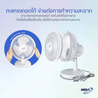 MIRAพัดลมตั้งโต๊ะขนาด 8 นิ้ว รุ่น M-71 รับประกัน 2 ปี