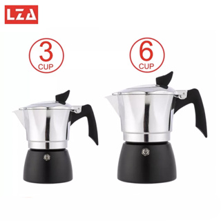 หม้อต้มกาแฟ Moka Pot (4สี) รุ่นK92 ต้มกาแฟ ขนาด 6 คัพ 300 ml. และ 3 คัพ 150 ml. สินค้าคุณภาพเกรดA ที่จับทนความร้อน.