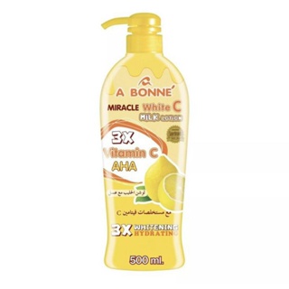 A Bonne Lotion Miracle White C 400ml โลชั่นน้ำนมบำรุงผิว สูตรผสมวิตามินซีและน้ำผึ้งบริสุทธิ์ 400มล