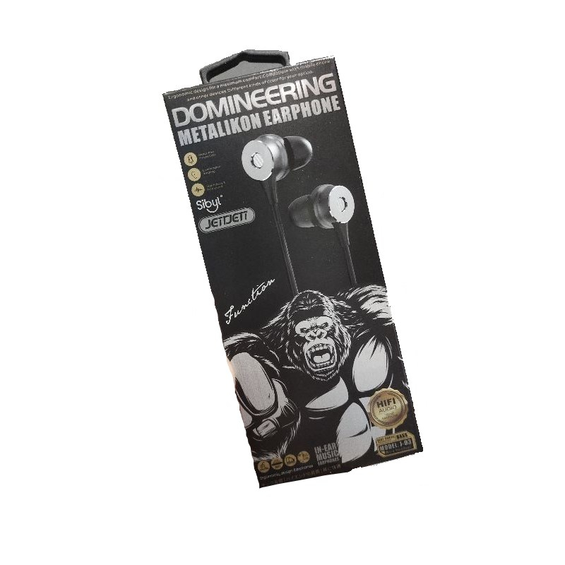 หูฟัง SIBYL DOMINEERING METALIKON EARPHONE ราคาถูกและดี ยี่ห้อ SIBYL คิงคองดำ