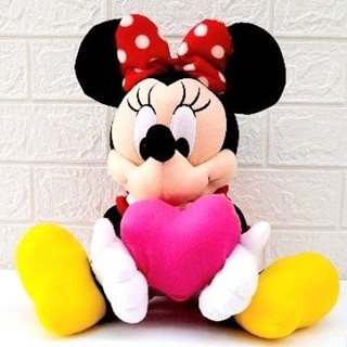 ตุ๊กตามิกกี้เม้าส์/มินนี่เม้าส์ Mickey/Minnie Mouse 14"นั่ง ถือห้วใจ ลิขสิทธิ์ Disney