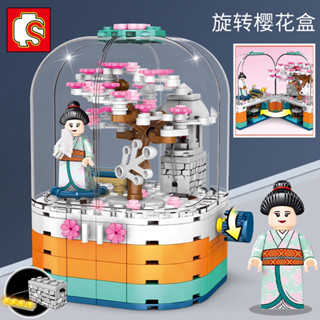 SEMBO 601077 lego เลโก้จีน ซากุระ imited ของเล่นตัวต่อ มีไฟ