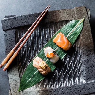 ใบไผ่ญี่ปุ่น (100ใบ) ใบไผ่สำหรับตกแต่งจานอาหาร