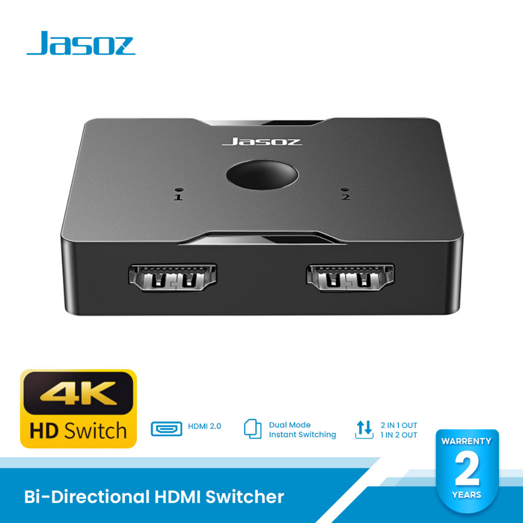 ⚡ส่งจาก กทม⚡Jasoz Bi-Directional HDMI Switcher เชื่อมได้ทั้งสองทาง รองรับการใช้งานออฟฟิศและการเล่นเกมส์