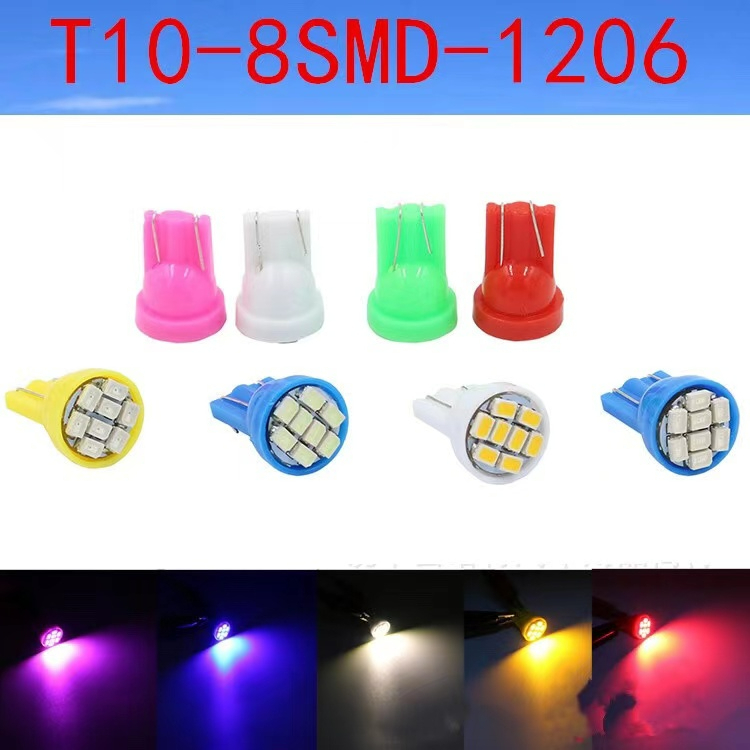 หลอดไฟหรี่ LED สำหรับมอเตอร์ไซค์ รถยนต์ T10 1.5W 8ชิป ไฟส่องป้าย ไฟสัมภาระ ติดตั้งง่าย (ราคา 1ชิ้น)