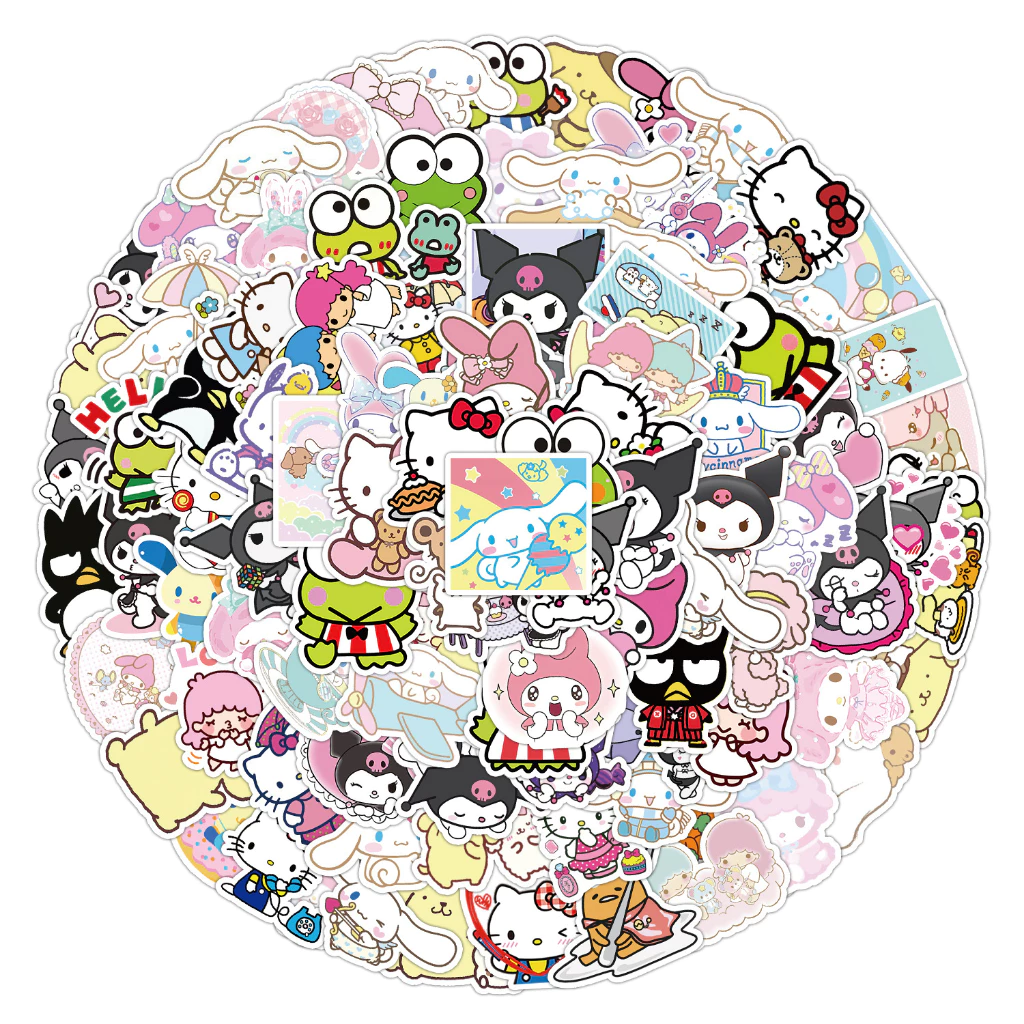 ✨พร้อมส่ง✨SANRIO My Melody sticker มาย เมโลดี้ สติกเกอร์กันน้ำรูปแบบที่แตกต่างกัน 50-100ชิ้น