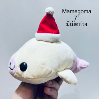 #ตุ๊กตา #แมวน้ำ #มาเมโกมะ #Mamegoma by #San-x #ตัวถ่วง #นุ่มๆ #มีเม็ดถ่วง #ป้ายจาง #7นิ้ว #สภาพ98% #หมวกคริสต์มาส