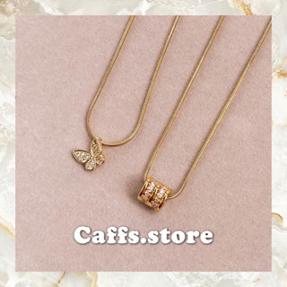 caffs store - gold necklace สร้อยคอ จี้เพชรcz 14k gold plated