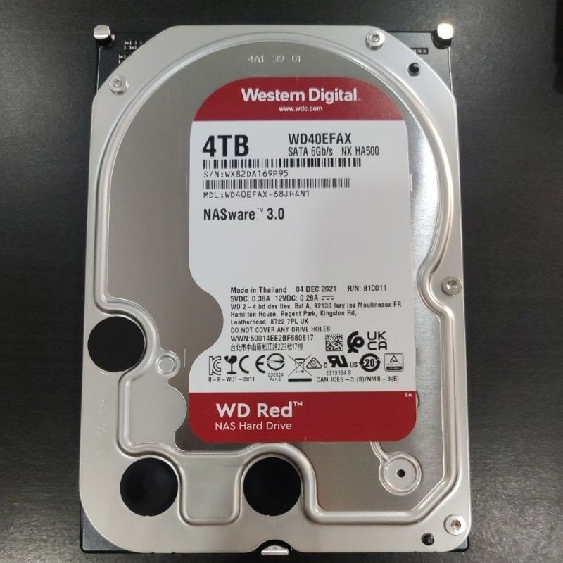 SATA-III 4TB WD Red(WD40EFAX) มือ 2 ประกัน JIB เหลือถึง 9/9/23