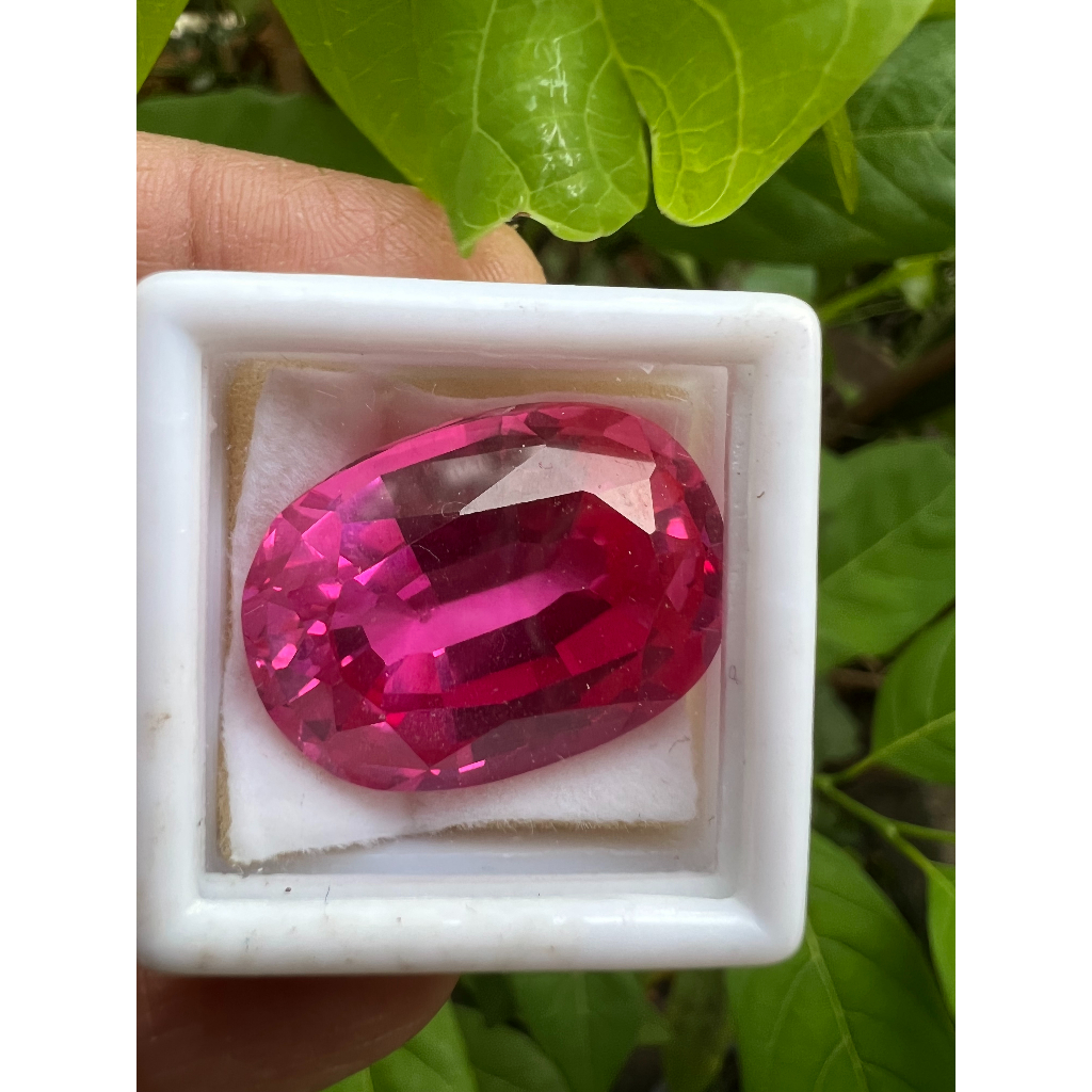 ทับทิม พม่าเทียม   กะรัต(CARATS) พลอย ขนาด 12x16 มิล ( MM)1 Pcs(1 เม็ด) LAB MADE RED RUBY BURMA COLOR