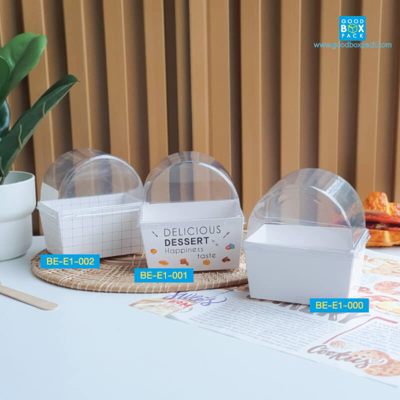Goodboxpack (แพ็คละ20ชุด) กล่องแซนวิช พร้อมฝาปิด สำหรับใส่เบอร์เกอร์และอาหารว่างขนาด ปากกว้าง 8 x ยาว 11 x สูง 6 ซม.