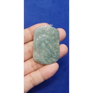 หยก พม่า แท้ Jade จี้หยก (jadeite) แกะสลักรูปเสือ ดิบ ไม่ผ่านการปรับปรุง (Type A) พม่า (Myanmar)