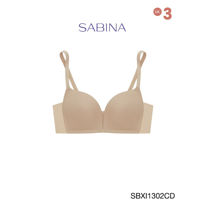Sabina เสื้อชั้นใน Invisible Wire รหัส SBXI1302 (ไม่มีโครง) รุ่น Modern V สีดำ และสีเนื้อเข้ม