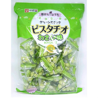 Sennarido Green Snack Pistachios - ถั่วพิสตาชิโอเคลือบแป้งอบกรอบ รสวาซาบิ ห่อใหญ่ ขนาด 215 กรัม