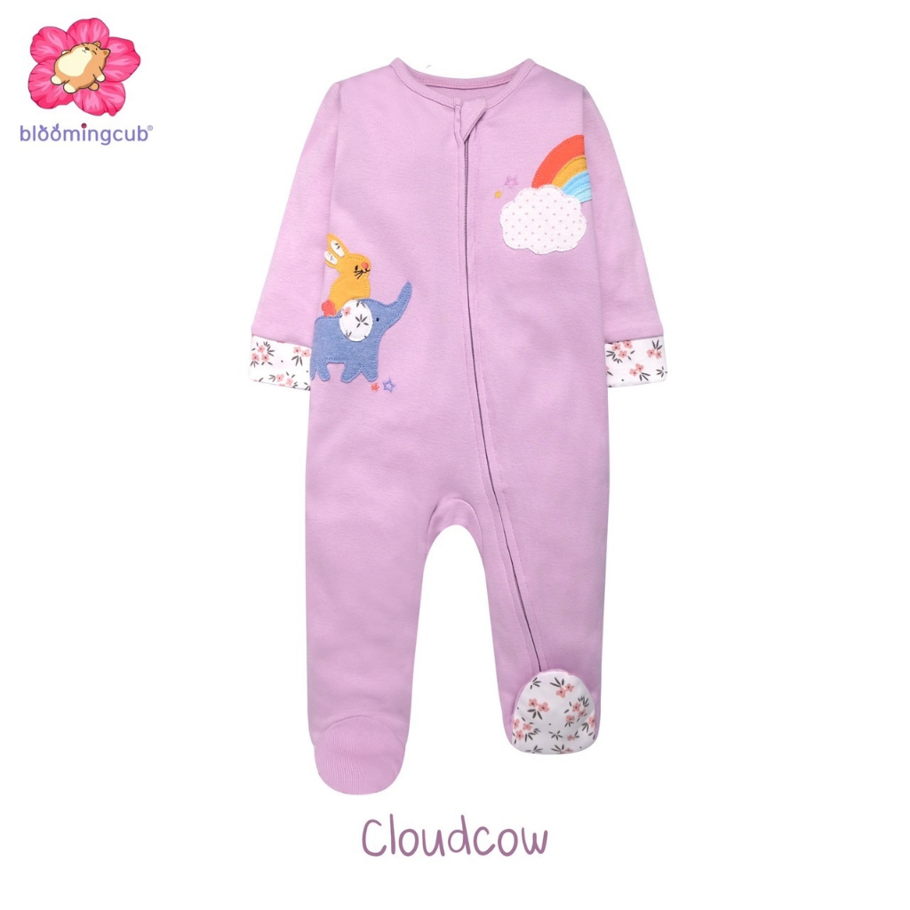 Bloomingcub  Zipper Sleepsuit Wonder Kind ฺBaby Girl ชุดหมีซิบคลุมเท้า ชุดนอนเด็กแรกเกิด บอดี้สูทเด็ก