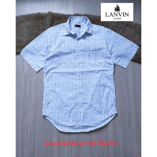 LANVIN Shirt แท้100% เชิ้ตแขนสั้น เสื้อคอปก ลายทาง มือสองสภาพใหม่ ขนาดไซส์ดูภาพแรกค่ะ สภาพใหม่ งานจริงสวยค่ะ