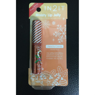 อินทูอิท ลิปกลอส เนื้อเจลลี่ สีส้มพีช IN2IT Moisty Lip Jelly #  01 Peachy Candy 5g. 1 pc.