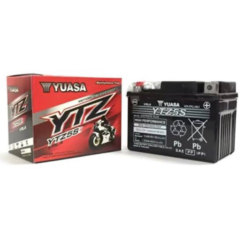 แบตเตอรี่ YUASA 5 แอมป์ 1 ลูก YUASA YTZ5S ใส่ MSX,SONIC,CLICK,WAVE,FINO