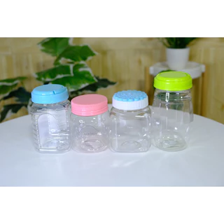 ✨ กระปุกใส ฝาเกลียว พลาสติกเกรด A กระปุกใส่อาหาร โหลพลาสติกใส 340-430 ml มีหลายแบบให้เลือก