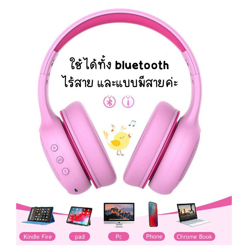 ฟรีไข่Surprise Gorsun Wireless Bluetooth kids headphone  หูฟังไร้สายสำหรับเด็ก 3-15 ขวบ หูฟังขึ้นเครื่องบิน Lookmaebaby