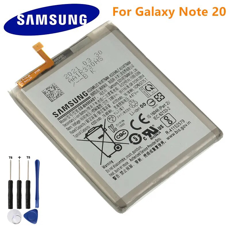 แบตเตอรี่ แท้ สำหรับ EB-BN980ABY สำหรับ Samsung Galaxy หมายเหตุ20 N980F SM-N980F/DS N980แบตเตอรี่ EB