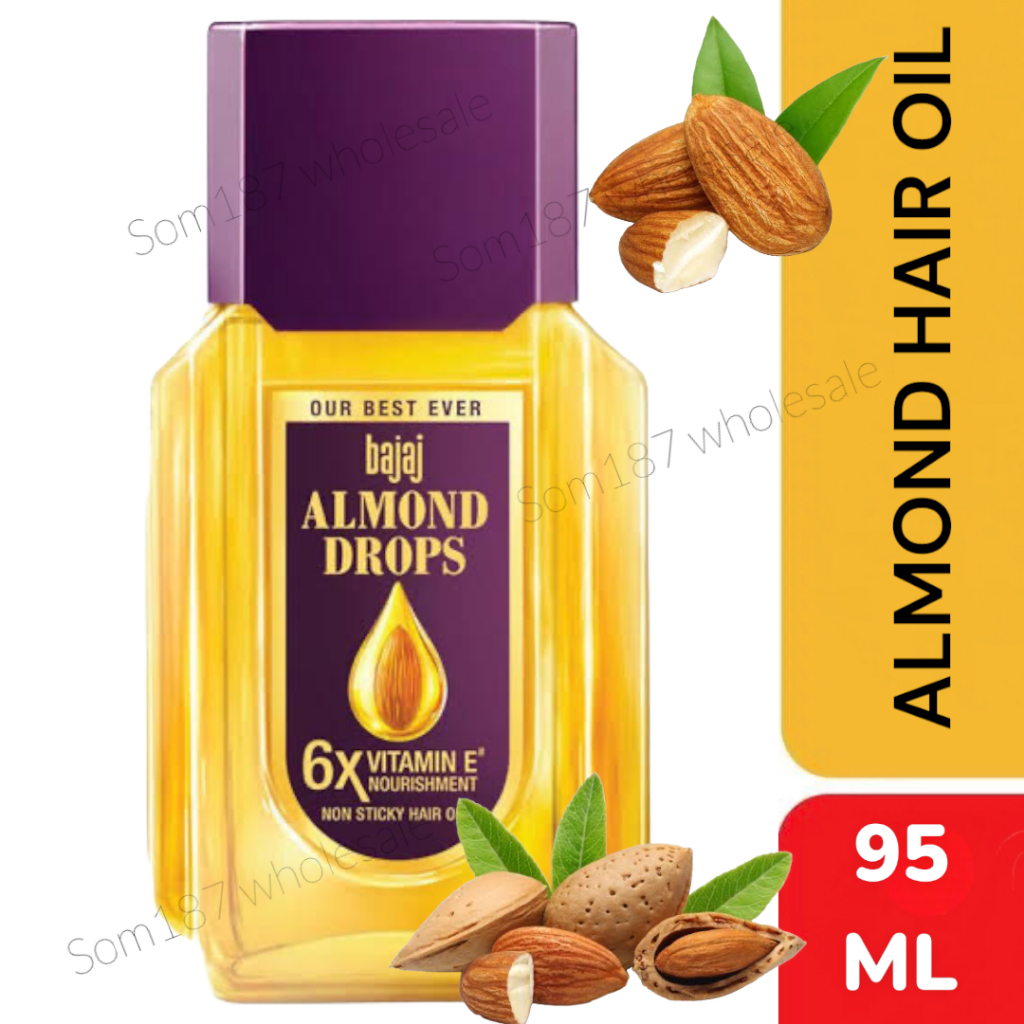 Bajaj Almond Drops 95 ml น้ำมันใส่ผม บำรุงผม ขายดีอันดับ 1 ในอินเดีย ขนาด 95 มล