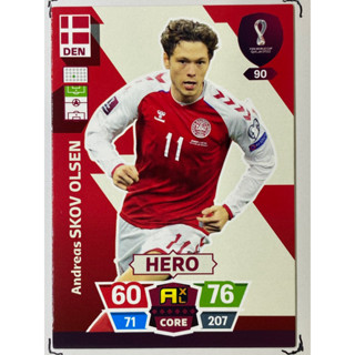 Andreas Skov Olsen การ์ดนักฟุตบอล ฟุตบอลโลก Worldcup 2022 การ์ดสะสม Denmark การ์ดนักเตะ เดนมาร์ก