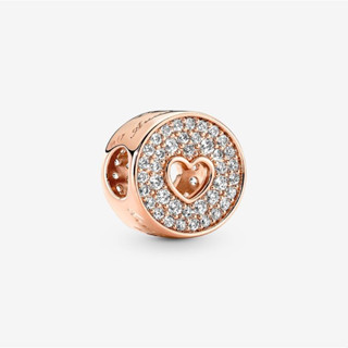 [พร้อมส่ง สินค้าแท้ 💯] Pandora Rose Pavé &amp; Heart Anniversary Charm