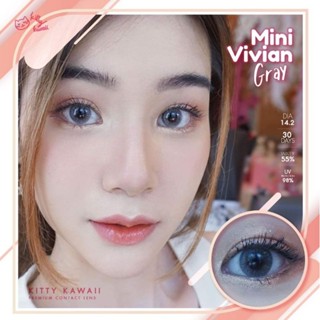 คอนแทคเลนส์ รุ่น mini Vivian ยี่ห้อ Kitty Kawaii มีสี เทา ตาล มีค่าสายตา