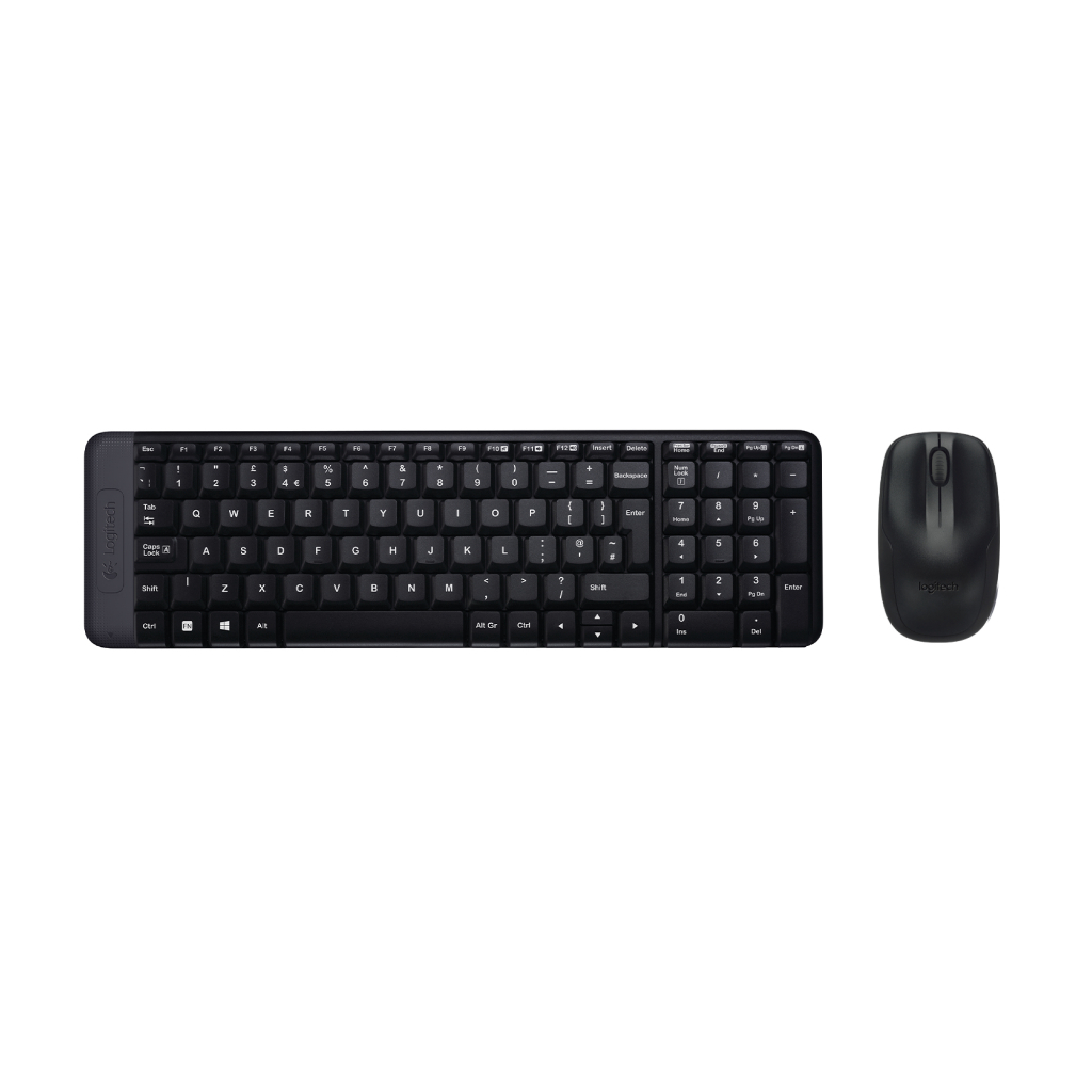 Logitech MK220 Wireless Combo ชุดคอมโบคีย์บอร์ดและเมาส์ไร้สาย For Windows,แบตเตอรี่ 24 เดือน, เข้ากันได้กับ PC, แล็ปท็อป