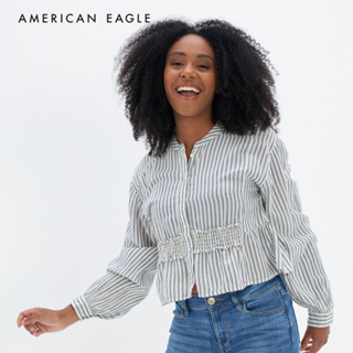 American Eagle Long-Sleeve Button-Up Tunic Blouse เสื้อเบลาซ์ ผู้หญิง แขนยาว  (NWSB 035-4874-400)