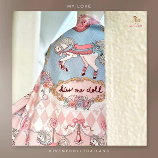 Kissmedoll - ลาย My Love ขนาด 100x100 cm.ผ้าพันคอ/ผ้าคลุมไหล่