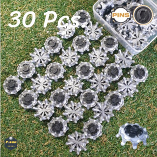 ปุ่มรองเท้ากอล์ฟ 30 pcs.  Spikes golf cleats Pins performance  insert system.(gray)