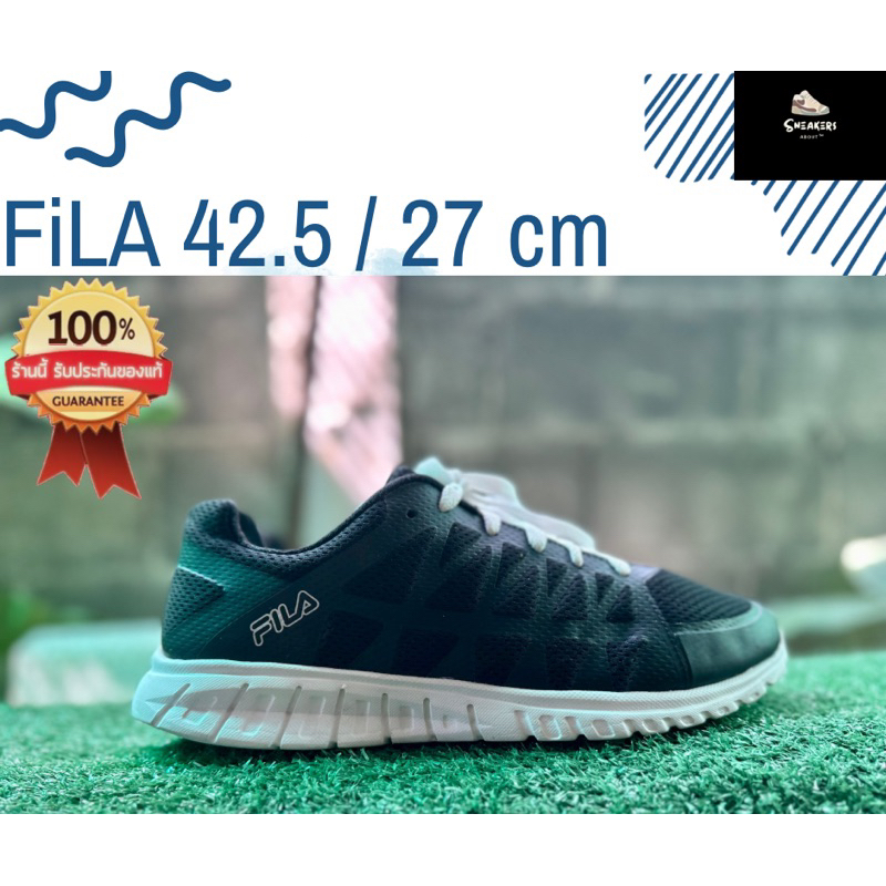 (Size 42.5/27cm) FiLA รองเท้าวิ่ง รองเท้าผ้าใบ ของแท้ มือสอง