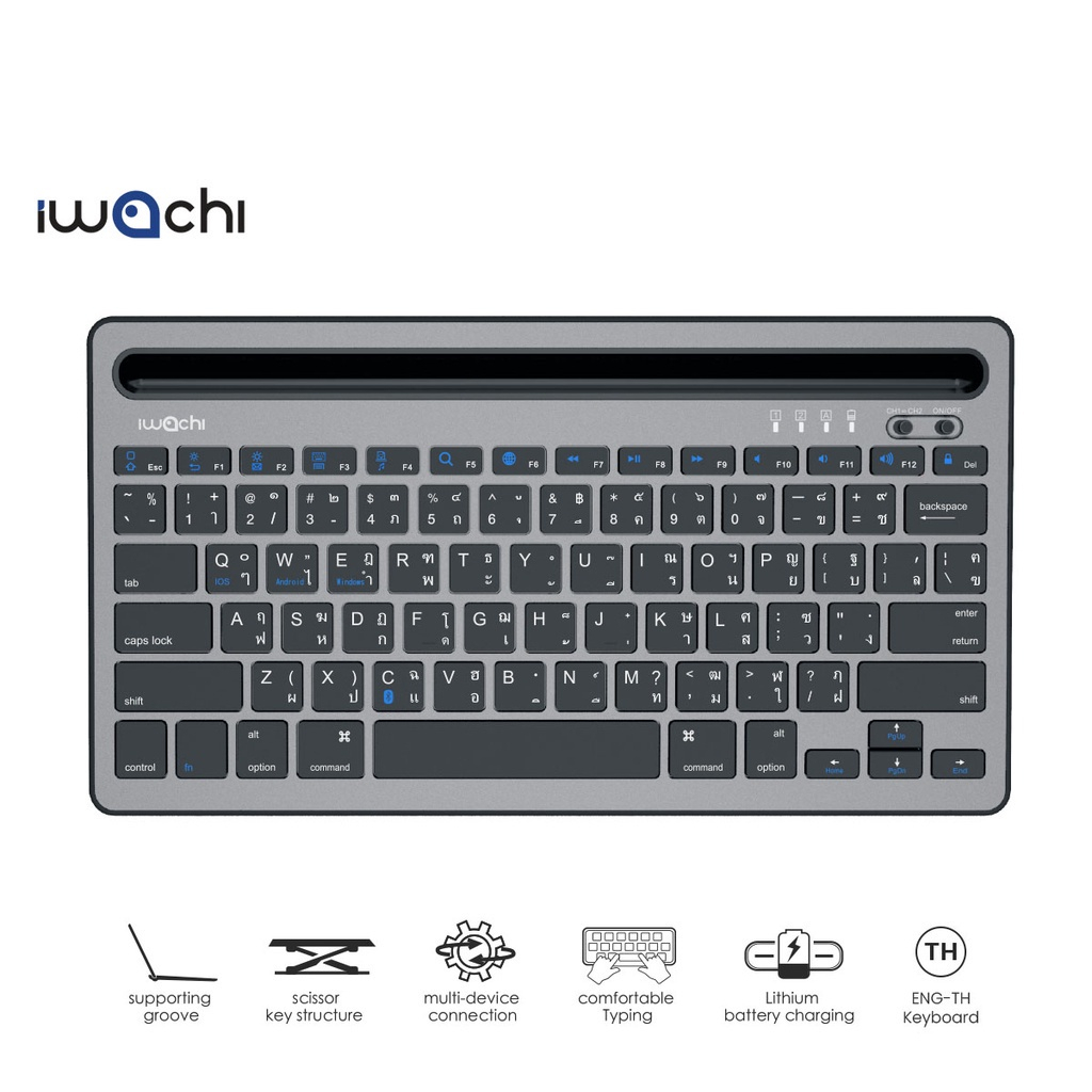 Keyboard K4 คีย์บอร์ดไร้สาย Bluetooth  คีย์บอร์ดบลูทูธไร้สายพกพา ใช้งานกับแท็ปเล็ตและโทรศัพท์มือถือไ