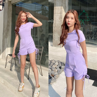 ใส่โค้ดลดเพิ่ม  "EVERDCHB2" Everydays Look จั๊มสูท ขาสั้น ชุดใส่เที่ยว รุ่น ChaCha Jumpsuit - สี Blueberry Yogurt