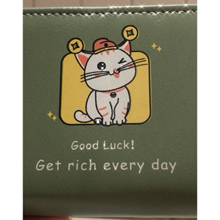 กระเป๋าสตางค์น้องแมว Good Luck Get Rich Everyday ❤️ ใช้แล้วโชคดี ใช่แล้วรวย น่ารักมาก