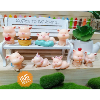 แกงค์น้องหมูแสนซนในตะกร้า  (ราคา/1ชิ้น) ตุ๊กตาแต่งบ้าน ตุ๊กตาแต่งสวน ของสะสม โมเดล จัดสวนถาด พร็อพถ่ายรูป