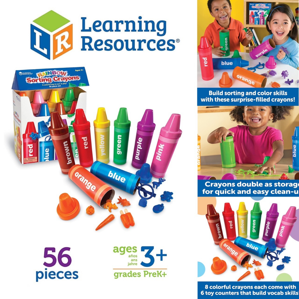 Learning Resources Rainbow Sorting Crayons 56 ชิ้น, Ages 3+ Kids