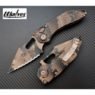 มีดออโต้ Microtech Stitch Auto Knife Coyote Camo Full Serrated Blade, Signature Series (169-3CCS)