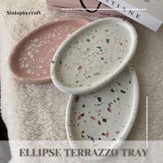 Terrazzo Ellipse tray 💕 ถาดทรงรี งานหินขัด 🤍วางเครื่องประดับ สวย ชิคสุดๆ เลือกออกแบบสีได้เอง …!!!