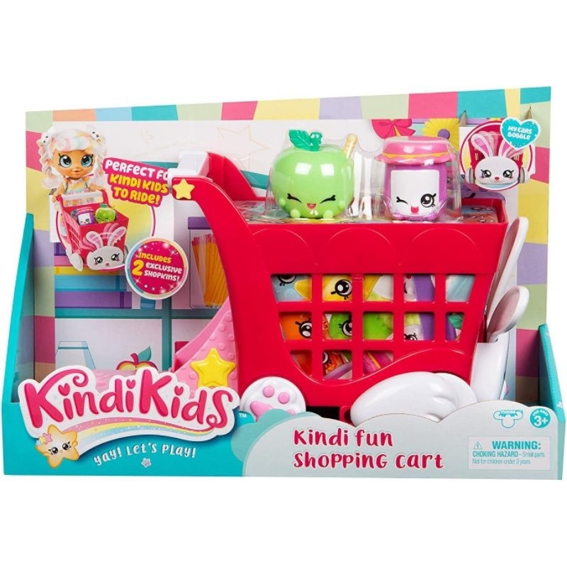 Kindi Kids S1 Kindi Fun Shopping Supermarket Cart ของเล่นรถเข็นซุปเปอร์มาร์เก็ต