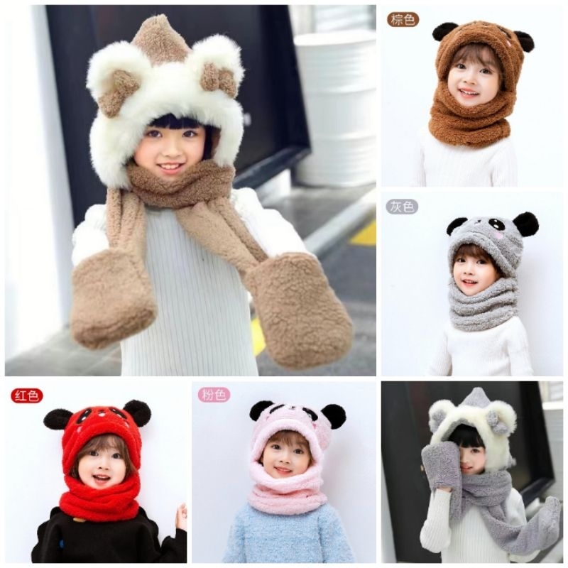 (1-2วันได้ของ) หมวกกันหนาว ลูกรัก เด็ก ลาย หมี กระต่าย ใส่อุ่น